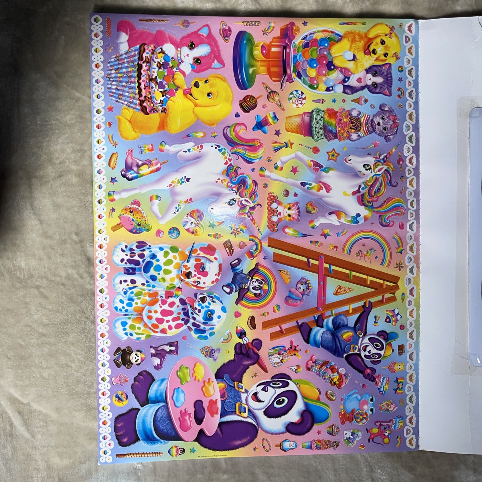 Lisa Frank Activity Pad, 2000+ Stickers Holographic Cover Giraffes Unicorn Panda