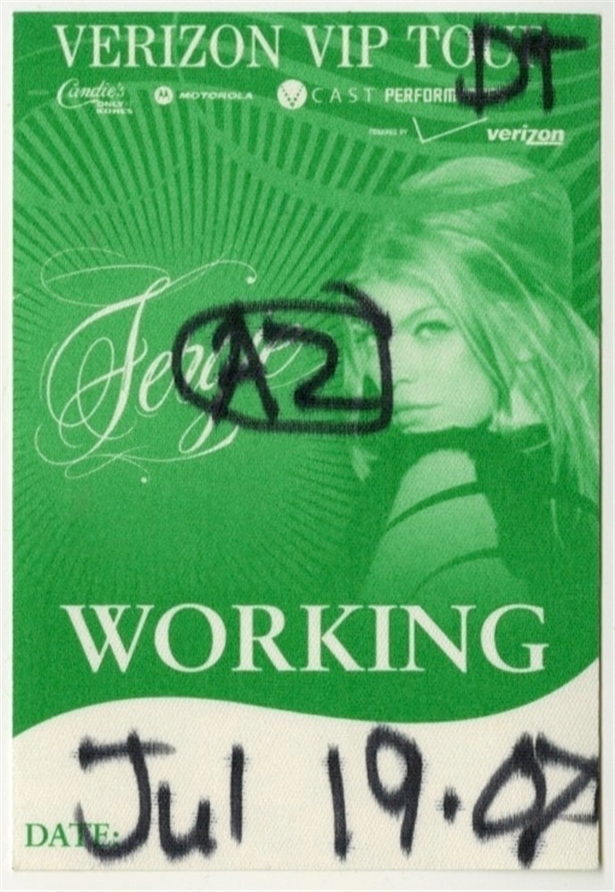 Fergie 2007 The Dutchess concert tour issued Backstage Pass – Black Eyed Peas