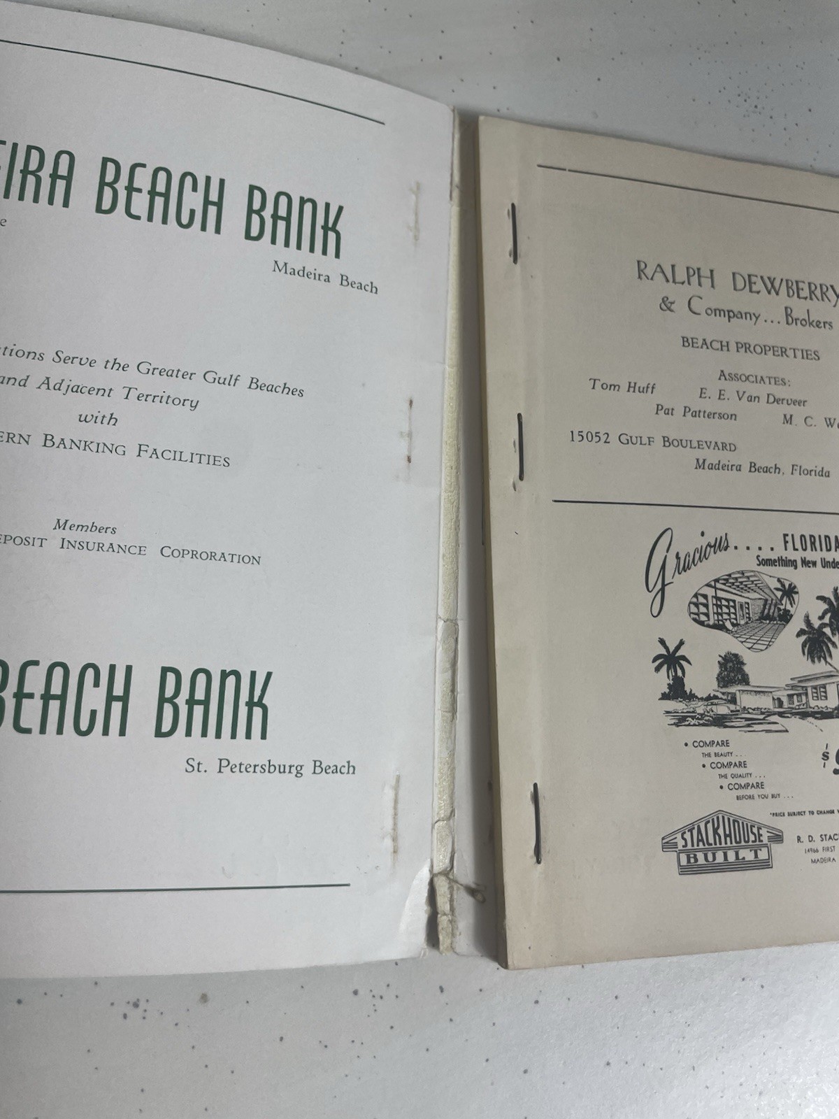 (2) 1950s Florida Tourist Brochure Ephemera Gulf Coast Gulf Beacher Rare 1st Ed