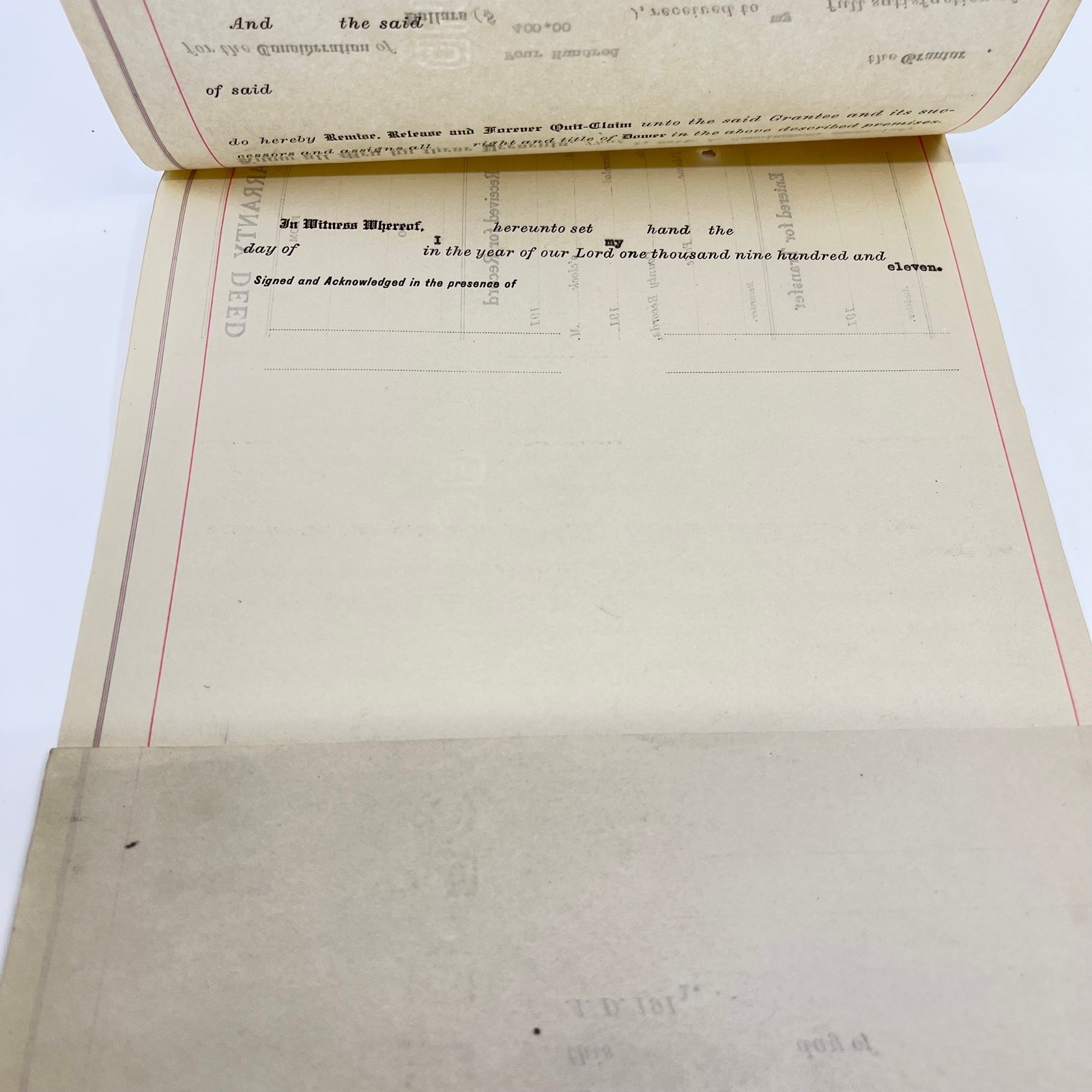 c1910 Nette A. Cunningham Land Deed Document Toledo OH AB2