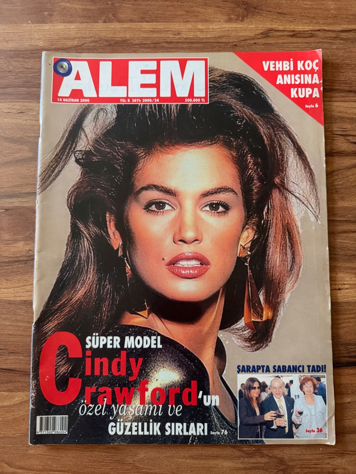 Cindy Crawford Turkish Alem Magazine June 2000 Rare Supermodel Cover Collector