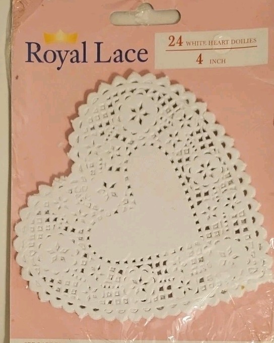182 Paper Doilies, White, Pink, Red. Hearts, Circles, Tulips, Ovals, Rectangles