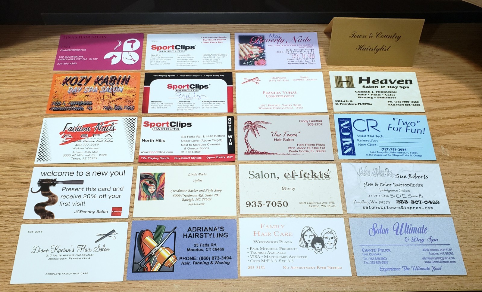 🔥LOT of 100 HAIR/BEAUTY Related BUSINESS CARDS for BUSINESS CARD COLLECTION L14