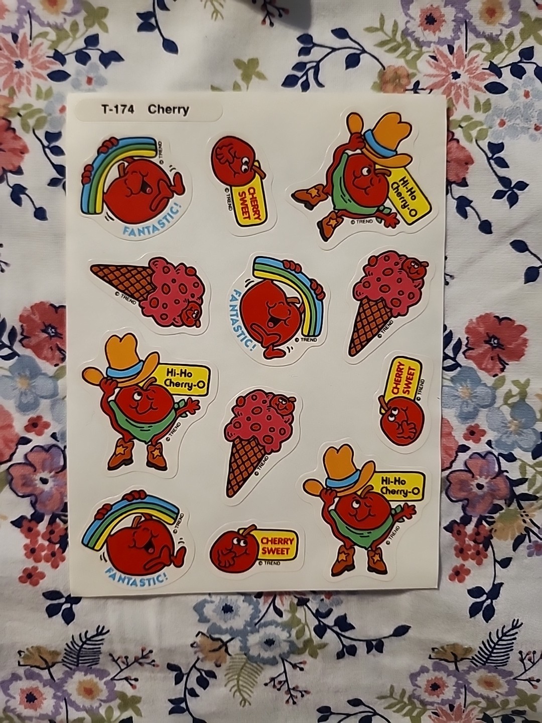 CHERRY Rare Vintage sticker NEW SHEET Trend Scratch N & Sniff smell 80’s