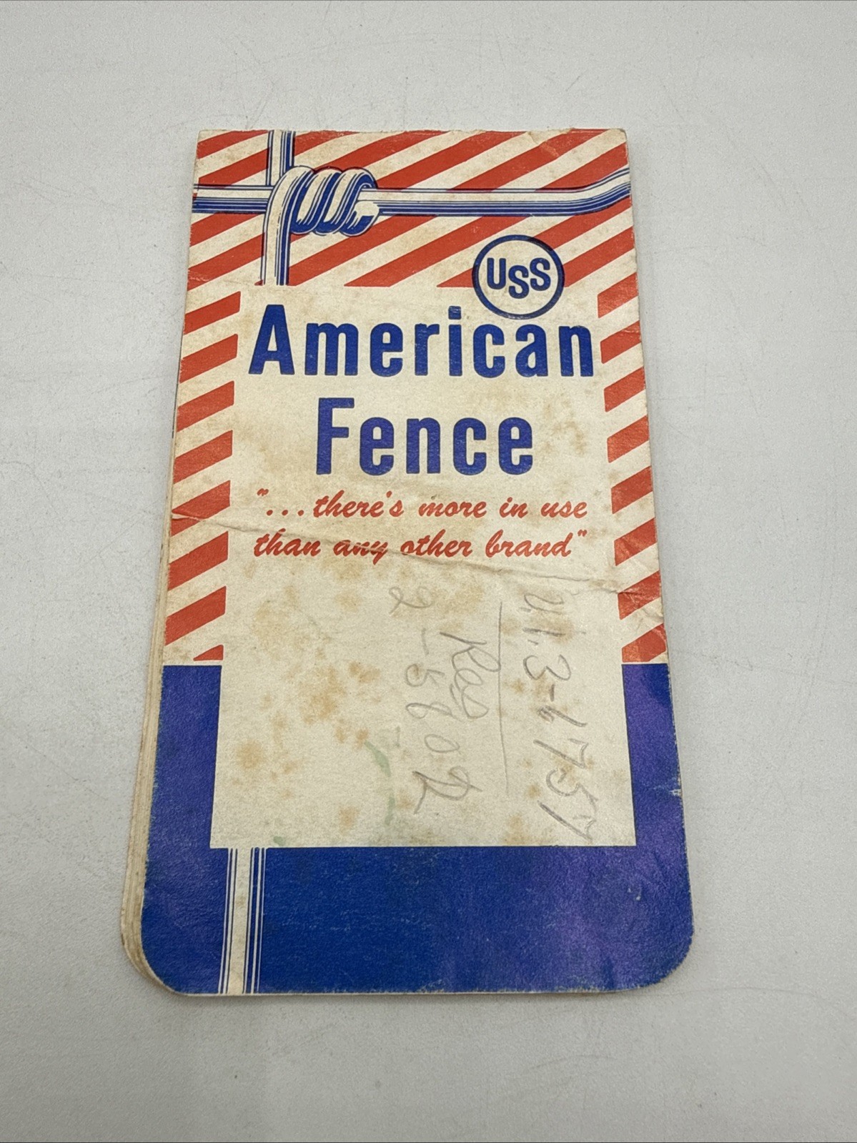 American Fence Memo Book Note Pad USS United States Steel