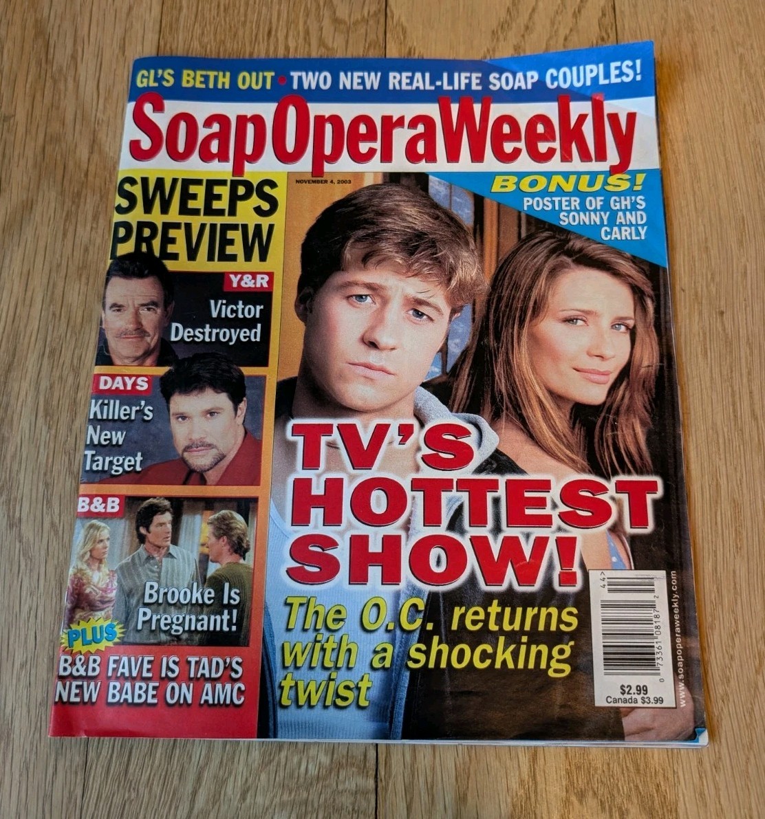 NOV 4 2003 – SOAP OPERA WEEKLY Vintage Magazine O.C. General Hospital