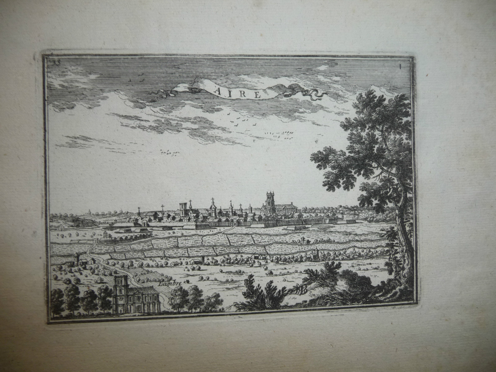 OLD PRINT AIRE LAMBRE FRANCE PROBABLY FROM THE 19TH CENTURY