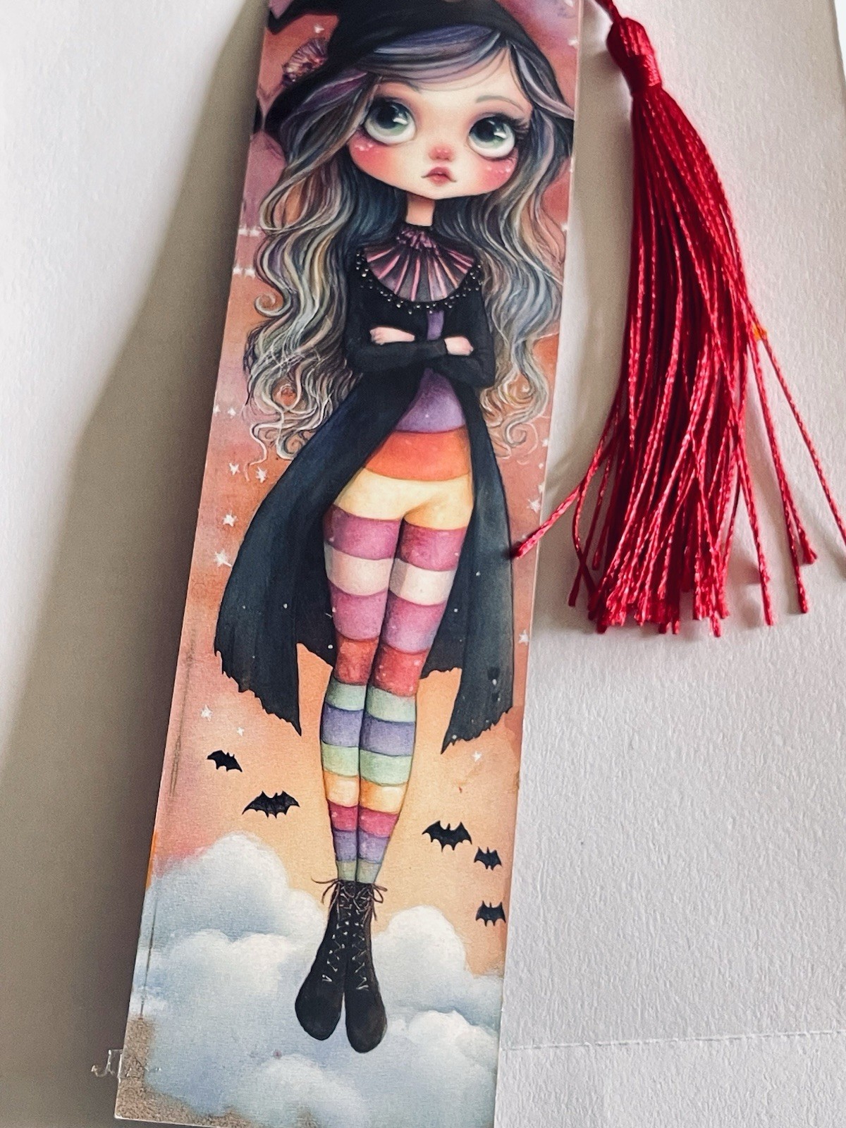 Handmade Bookmark Real Dried Flowers Fairytales Fairies Tassel Double Sided