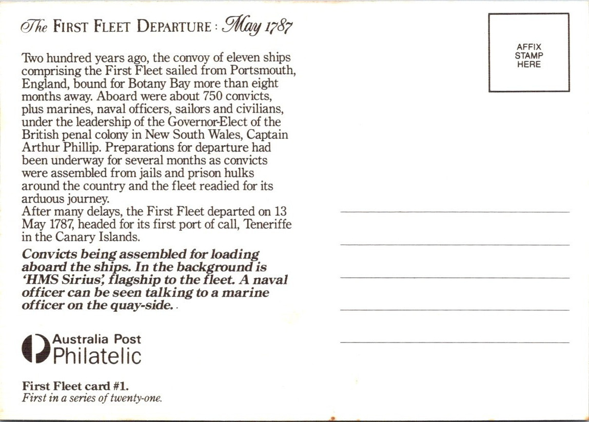 (1273) 24-7-2025 – Australia – selection of 5 early maxicard (First Fleet) B