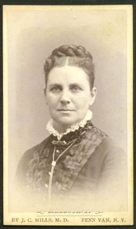 Unknown woman braided hair CDV J C Mills Penn Yan NY