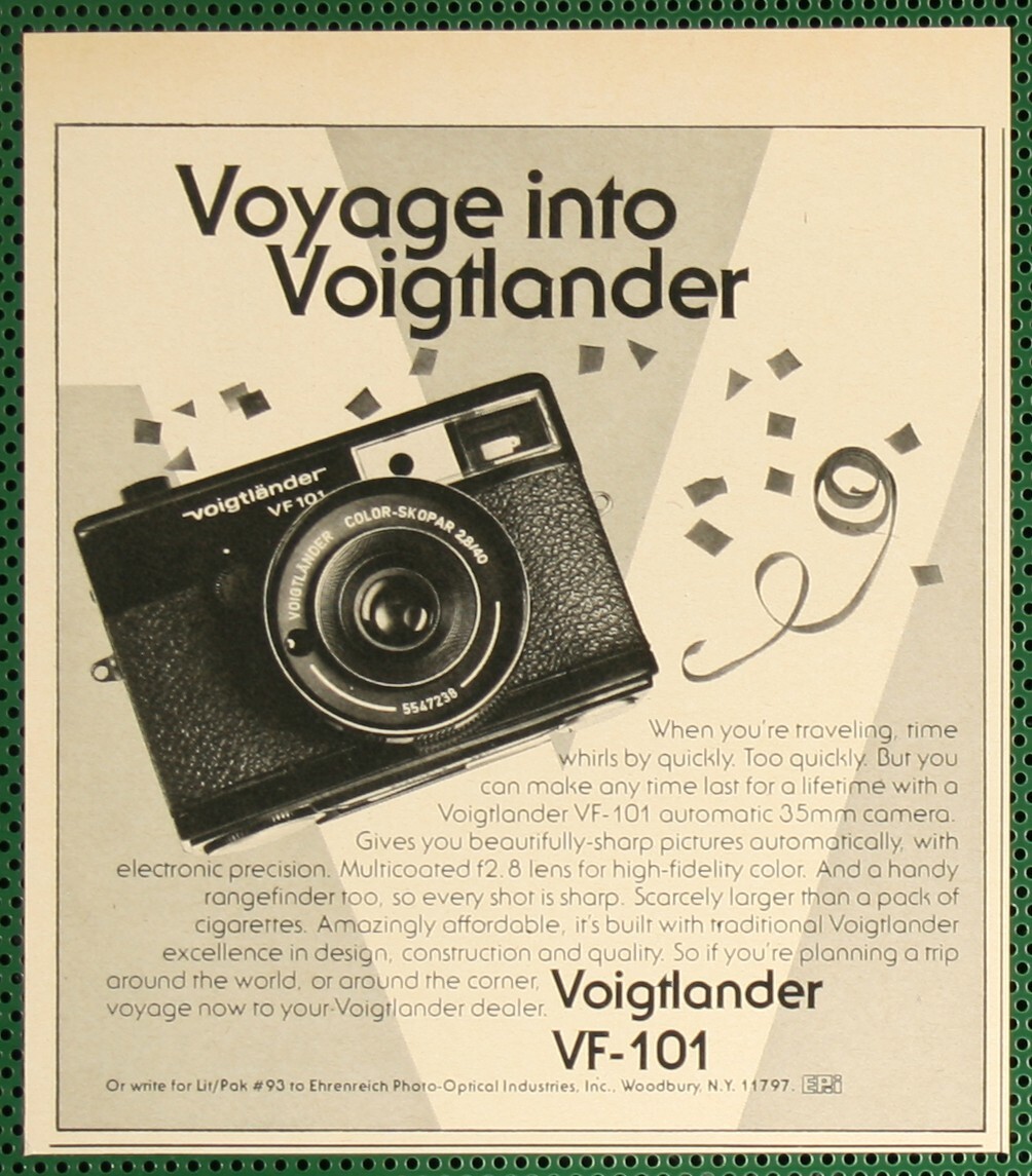 Voigtlander VF-101 Automatic 35mm Camera Vintage Print Ad 1976