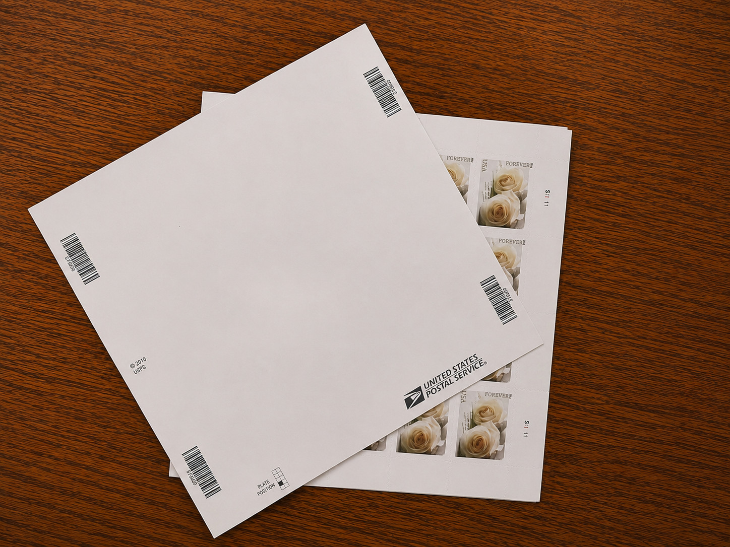 USPS 100 FOREVER STAMPS White Wedding Rose 5 SHEETS of 20/sheet total 100