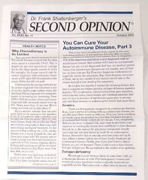 Three 2025 Issues from “Dr. Frank Shallenberger’s Second Opinion” Newsletter