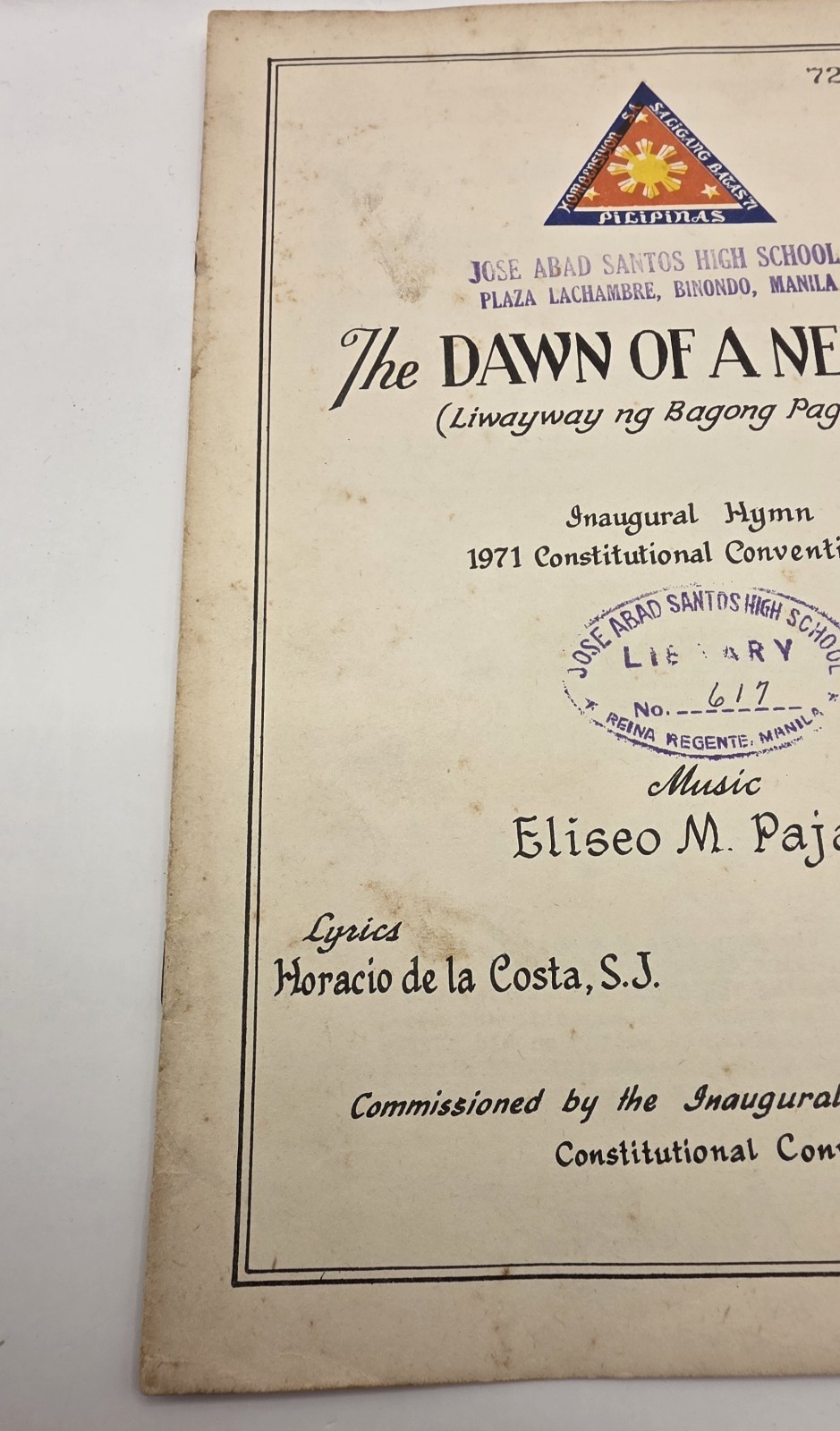 1971 Philippines Constitutional Convention Inaugural Hymn”The Dawn Of A New Day”