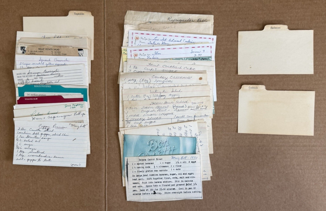Vintage Recipe Cards And Clippings 1980s And More Recent