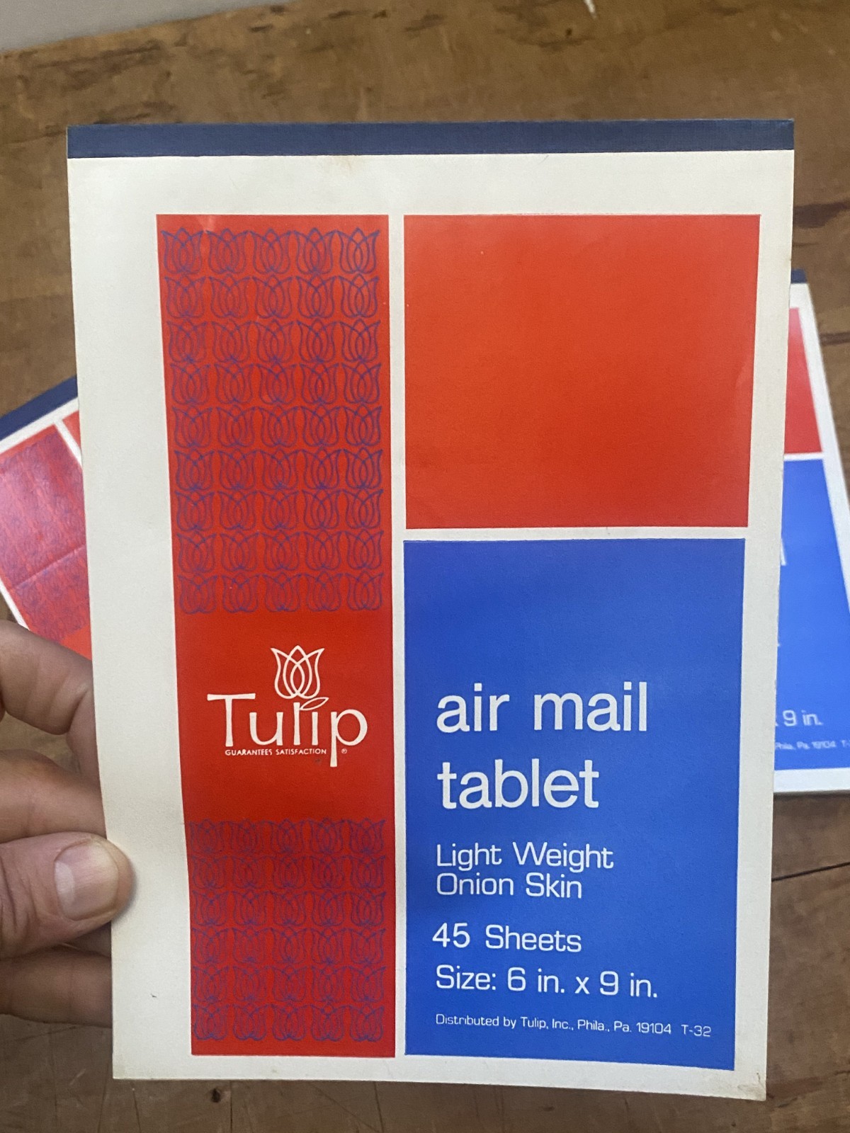 4 NOS Deadstock VTG 60’s TULIP Air Mail Onion Skin Paper Tablets, 180 Sheets