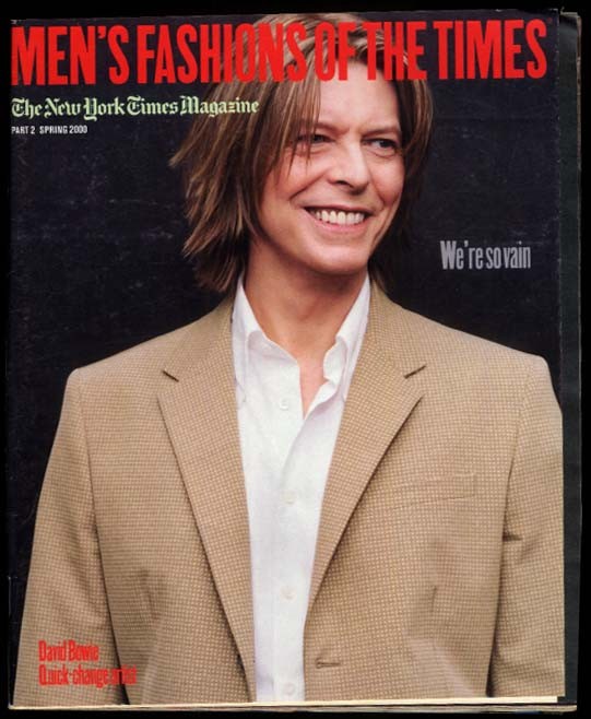 Men’s Fashions of the New York Times Spring 2000 David Bowie George Hamilton