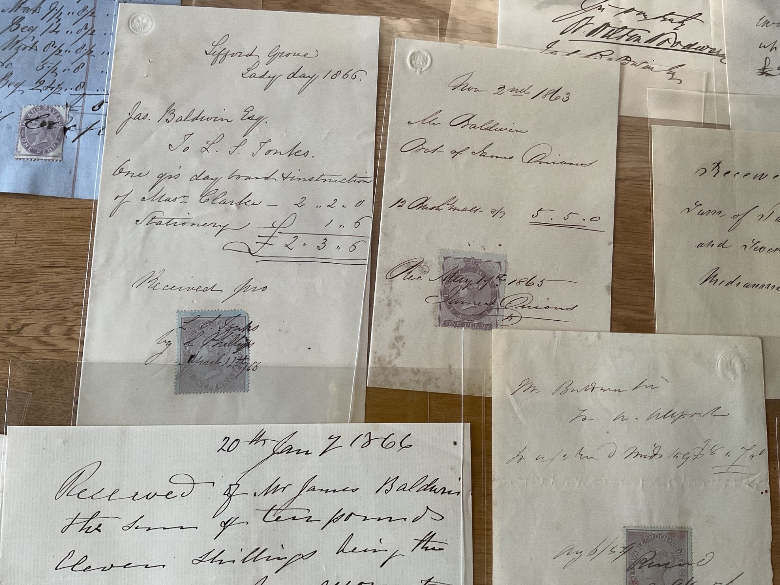 Baldwin British Industry 19th century 50+ receipt items