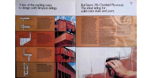 Simpson Timber Ruf-Sawn Plywood Brochure – 1975 Architectural Reference
