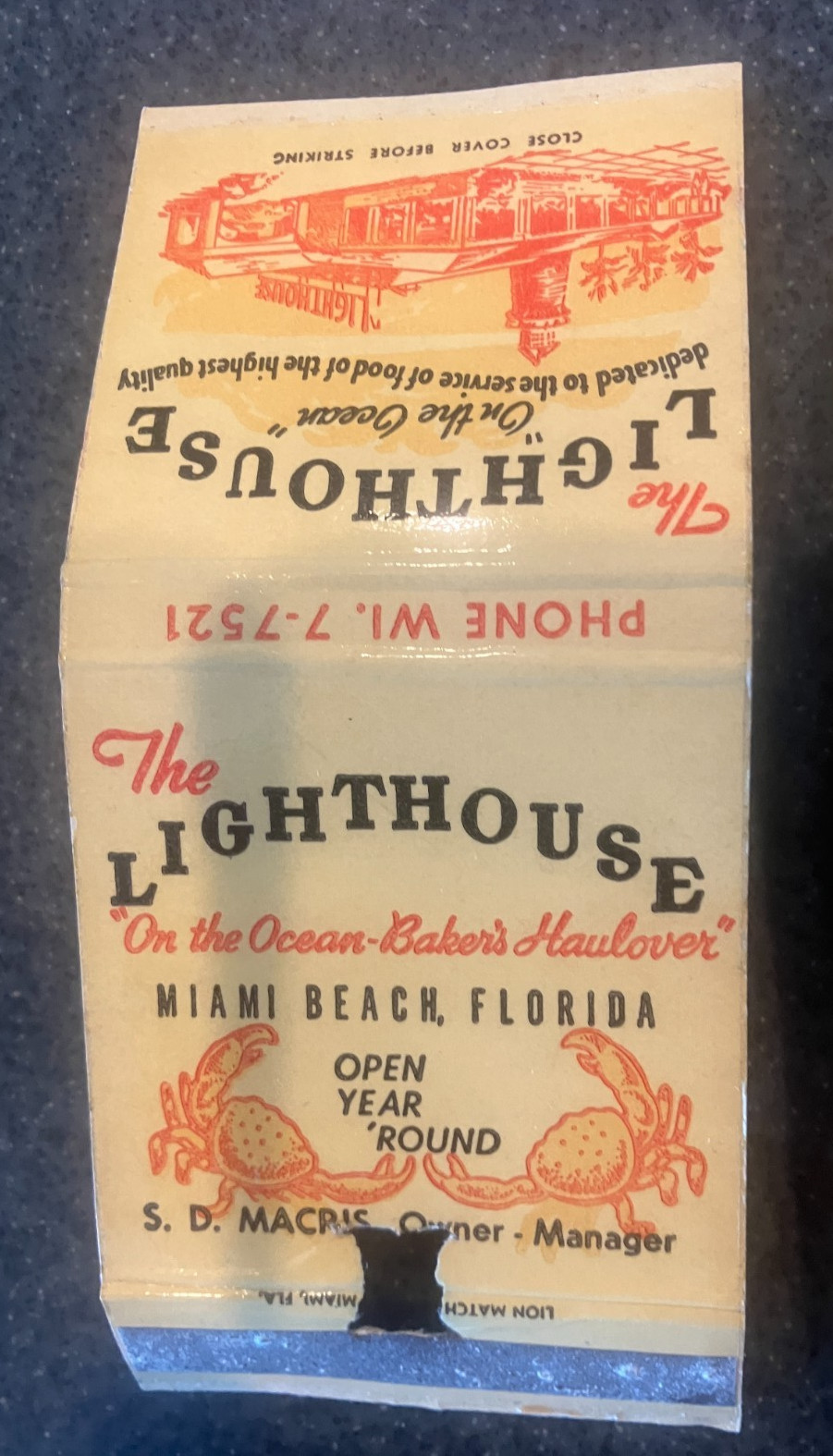 Vintage 1950″s Miami, FL – Matchbook covers – no matches`