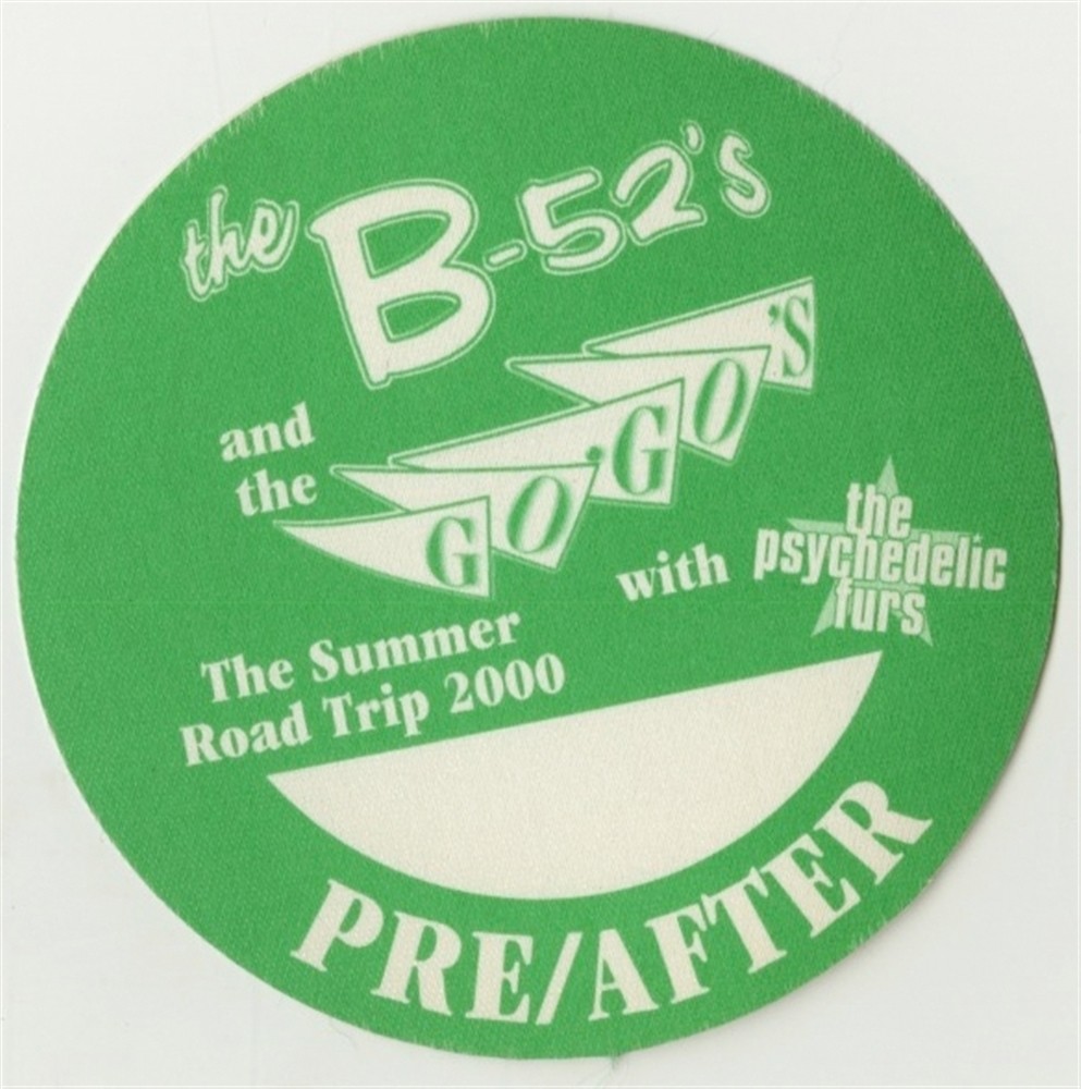 Go Go’s 2000 concert tour w/ the B-52’s After Show Backstage Pass