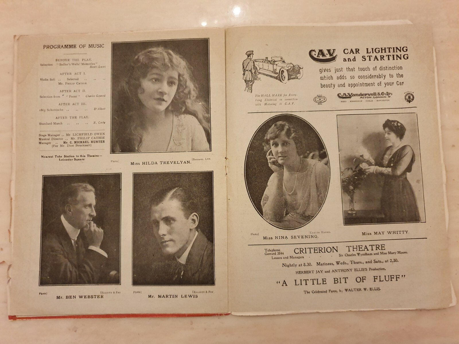 1917 Theatre Programme Trelawny Of The Wells Irene Vanbrugh William Farren