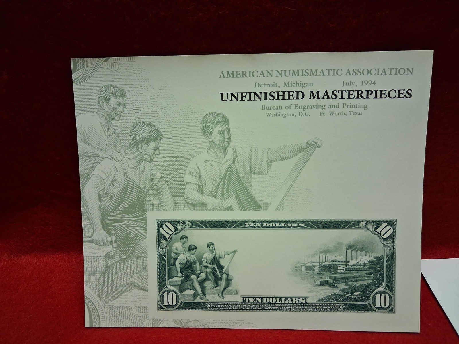 1994 Bureau Of Engraving & Printing Unfinished Masterpieces Set Of 4