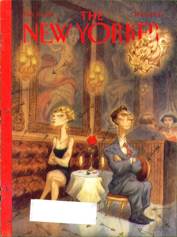New Yorker cover De Seve Cupid’s arrows keep missing feuding couple 2/19 1996