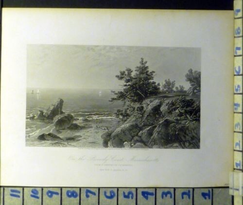 1872 MASSACHUSETTS ENGRAVING VIEW 19TH CENTURY ART PLATE PRINT VINTAGE AM41