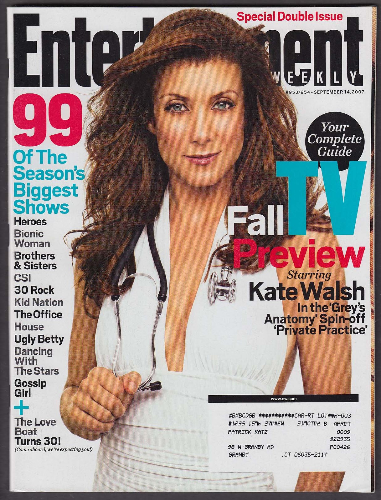 ENTERTAINMENT WEEKLY Kate Walsh Mary-Kate Olsen R Kelly ++ 9/14 2007