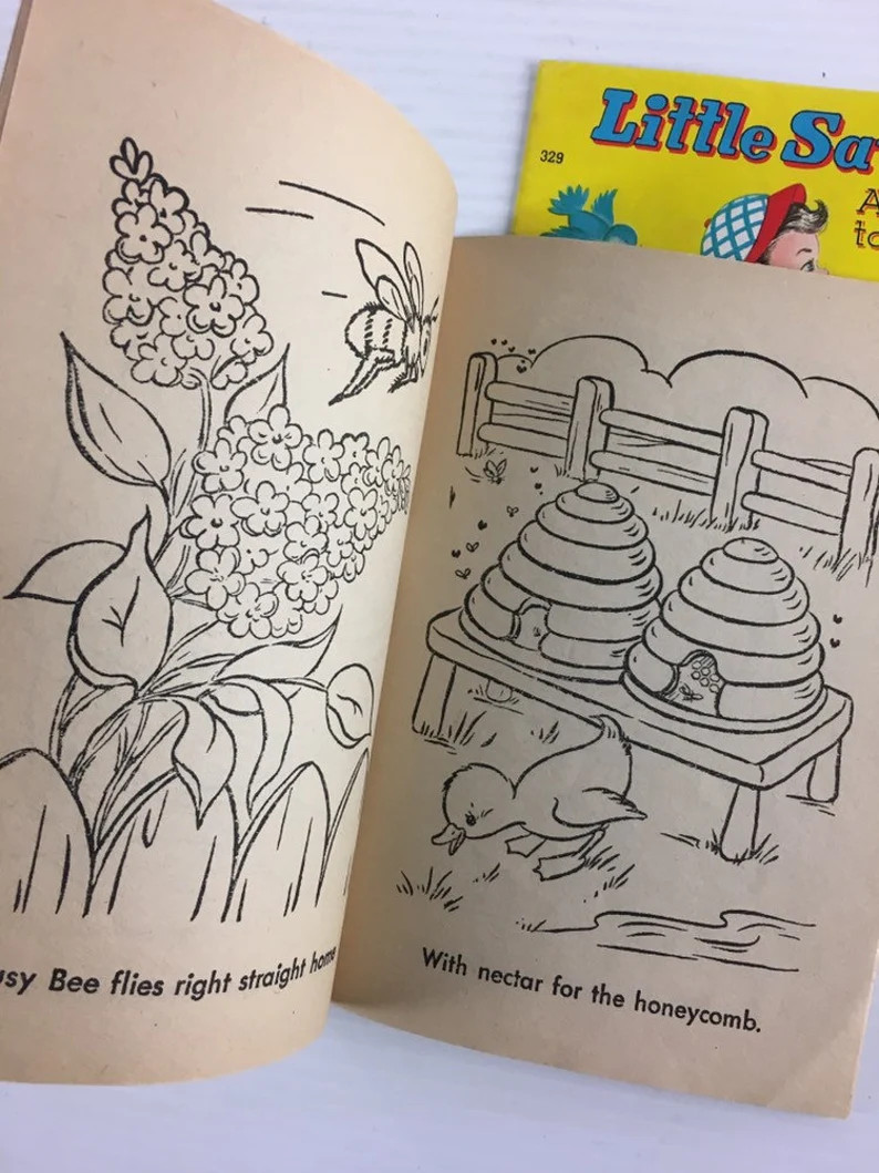 Little Savers – A Book to Color – Vintage 2 Booklets – 1950s Bank Promo Item