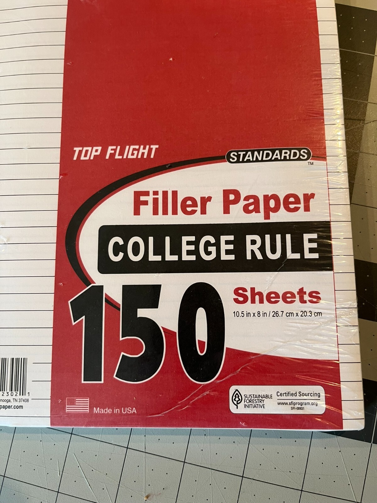 Top Flight Filler Paper, 10.5 x 8 Inches, College Rule, 150 Sheet, White