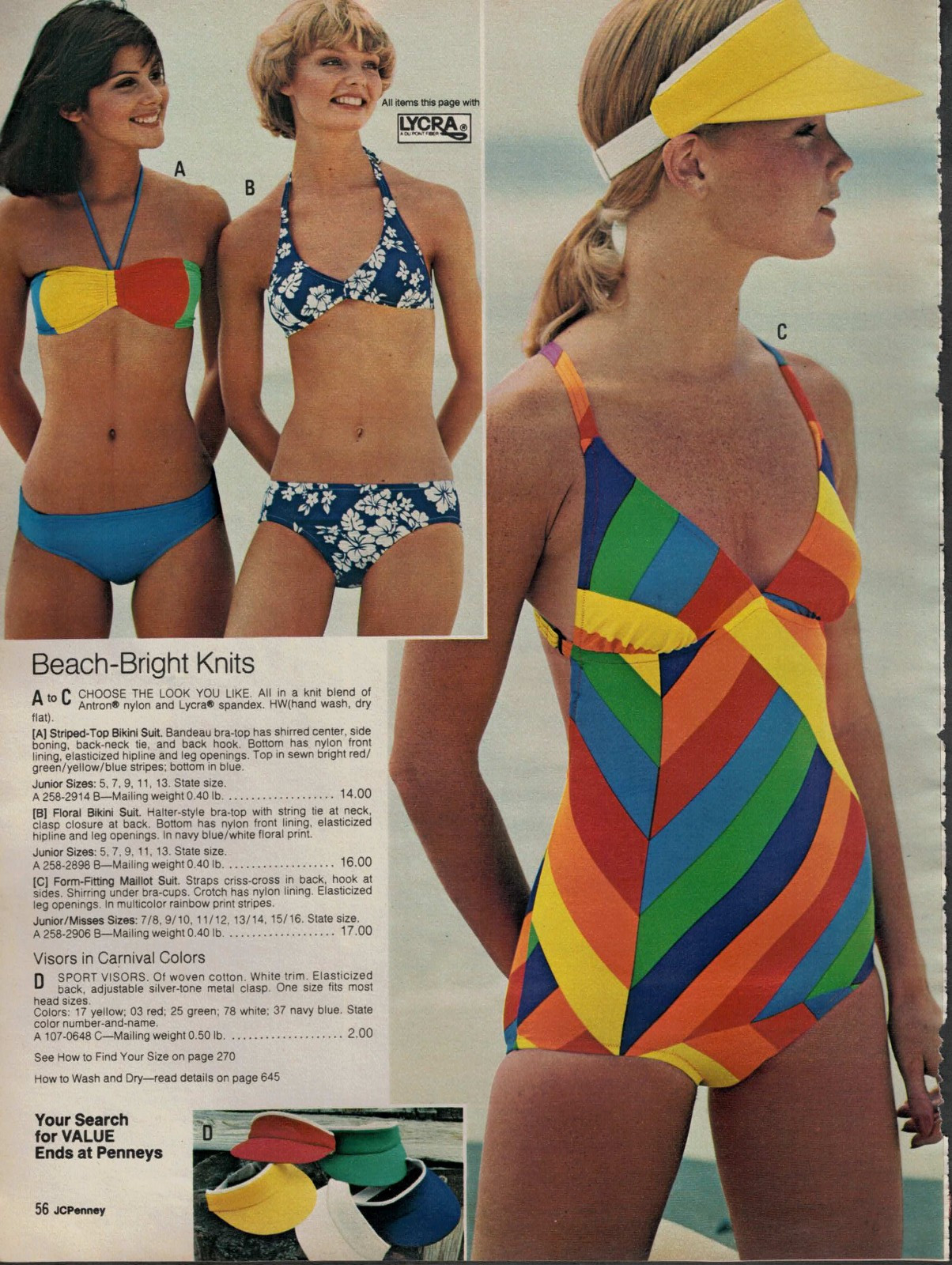 1970S JCPENNEY CATALOG SWIMWEAR CLIPPINGS FREE SHIPPING!!