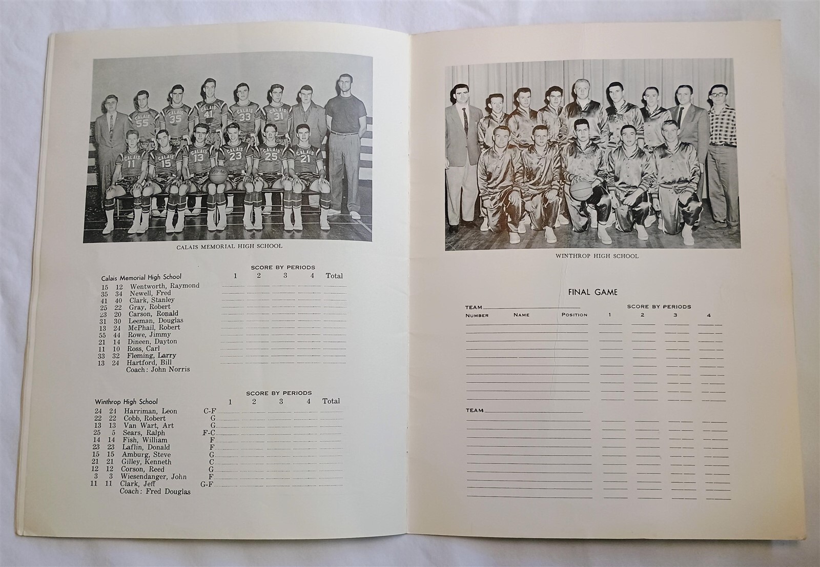Vintage 1960 Eastern Maine Basketball Tournament Program Book Class M & S