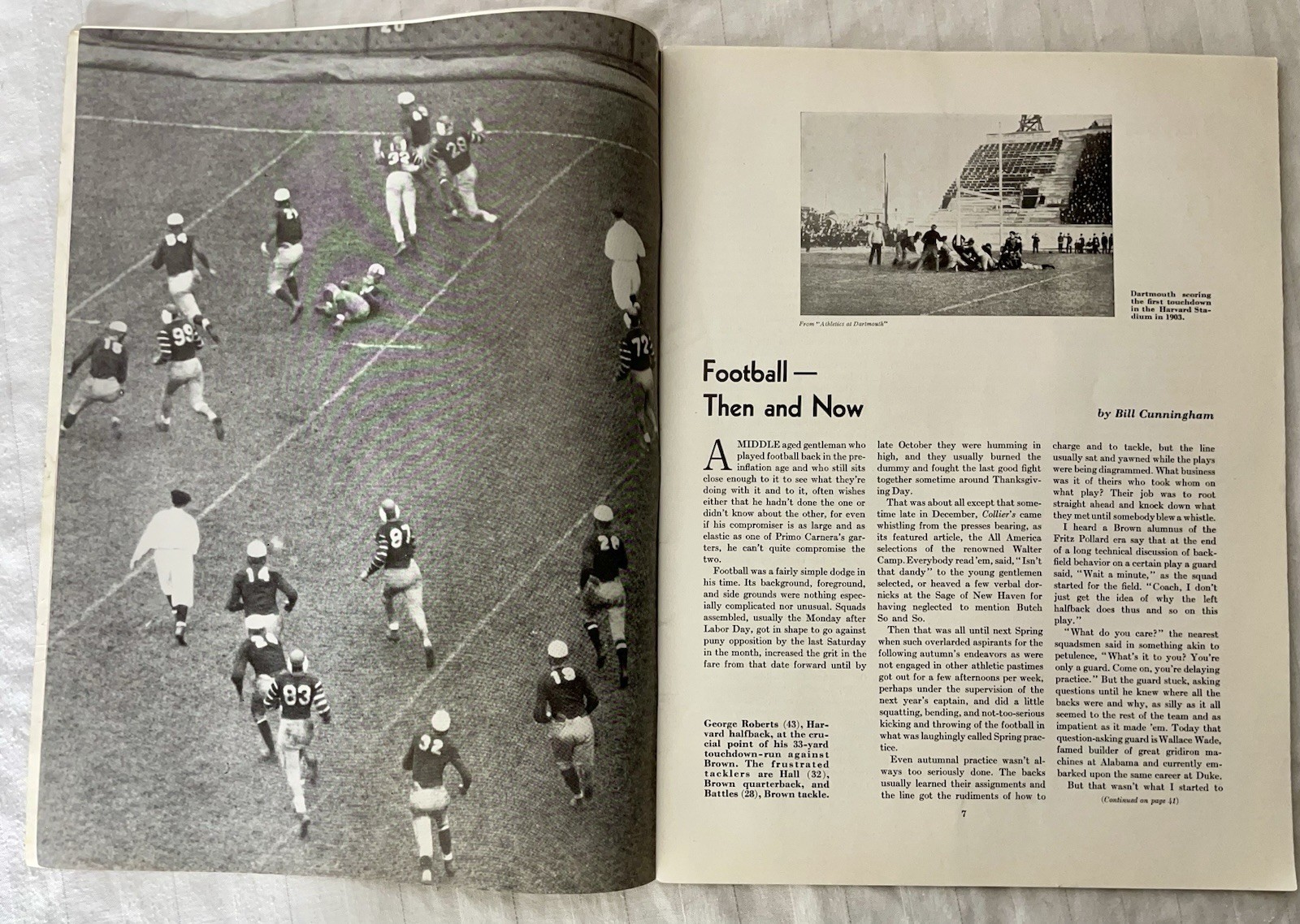 1936 FOOTBALL PROGRAM HARVARD CRIMSON Vs. DARTMOUTH INDIANS BIG GREEN IVY LEAGUE