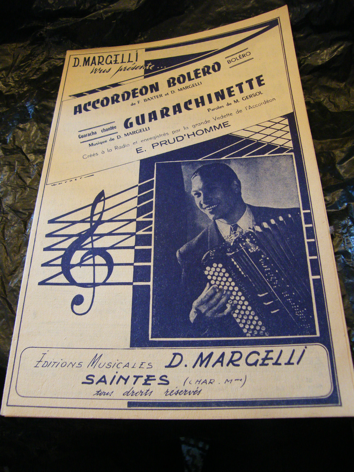 Accordion Partition Boléro Baxter Margelli Guarachinette Prud’Homme Music Sheet