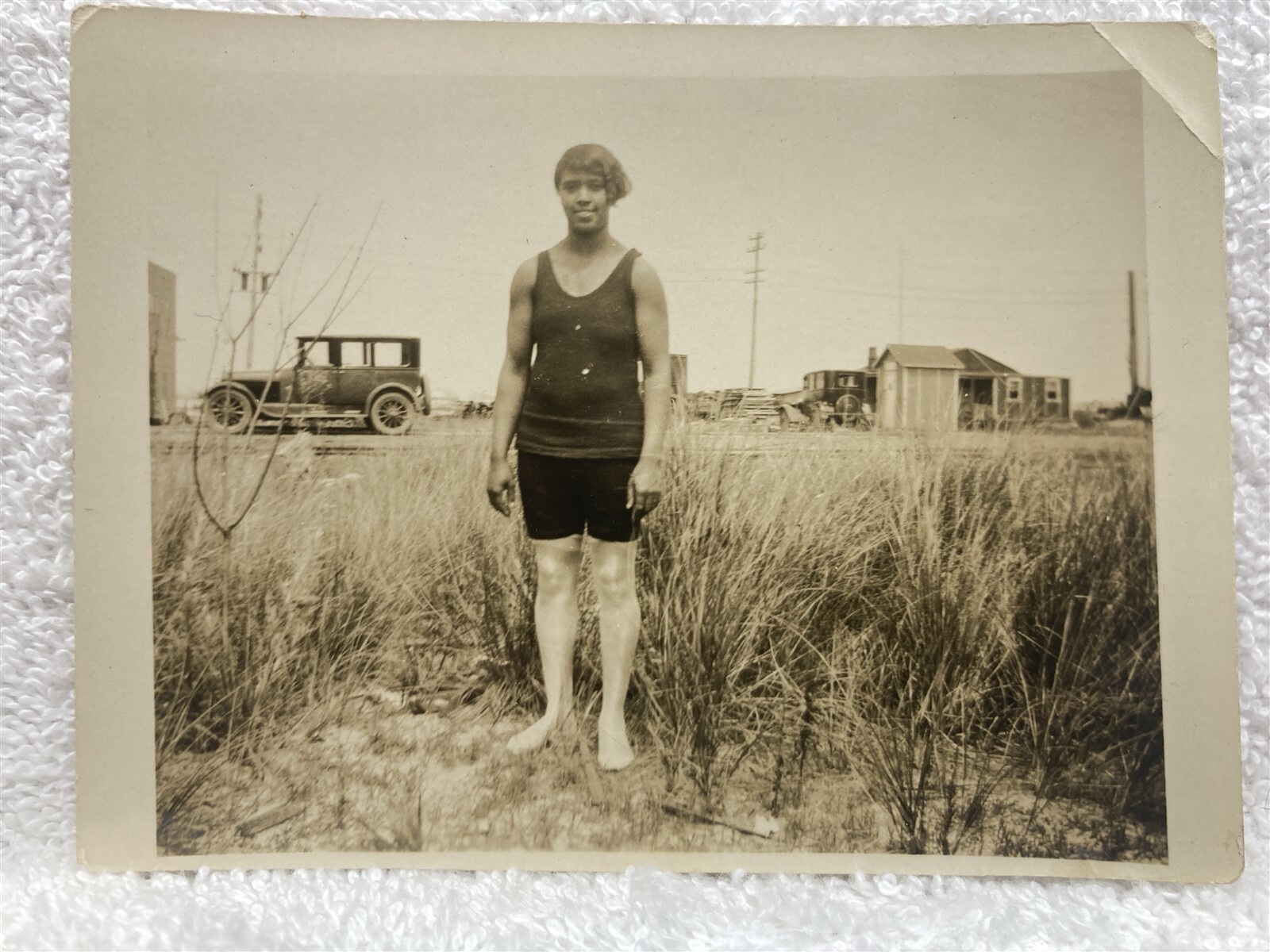 1929 Photograph Hempstead New York Unknown Person Car Vtg