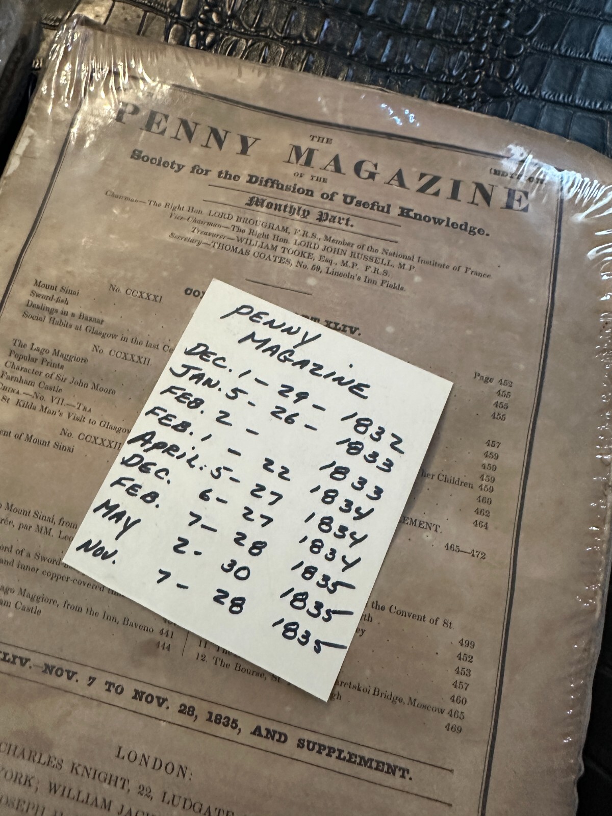 39 issues of PENNY magazine from 1830s (MI)