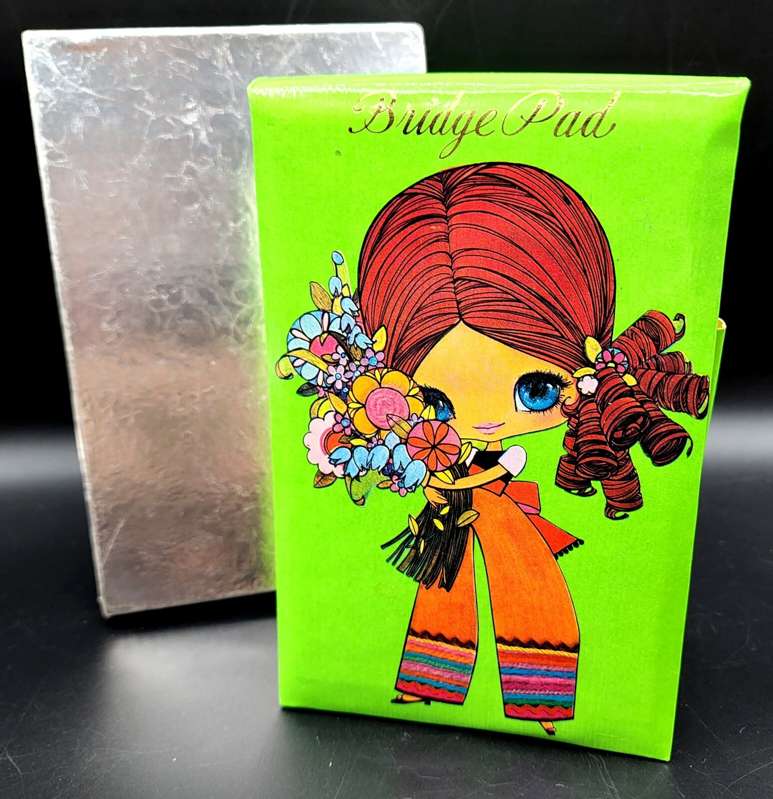 Bridge Pad 1970s Hippy Girl American Greetings Japan with Original Box Ephemera