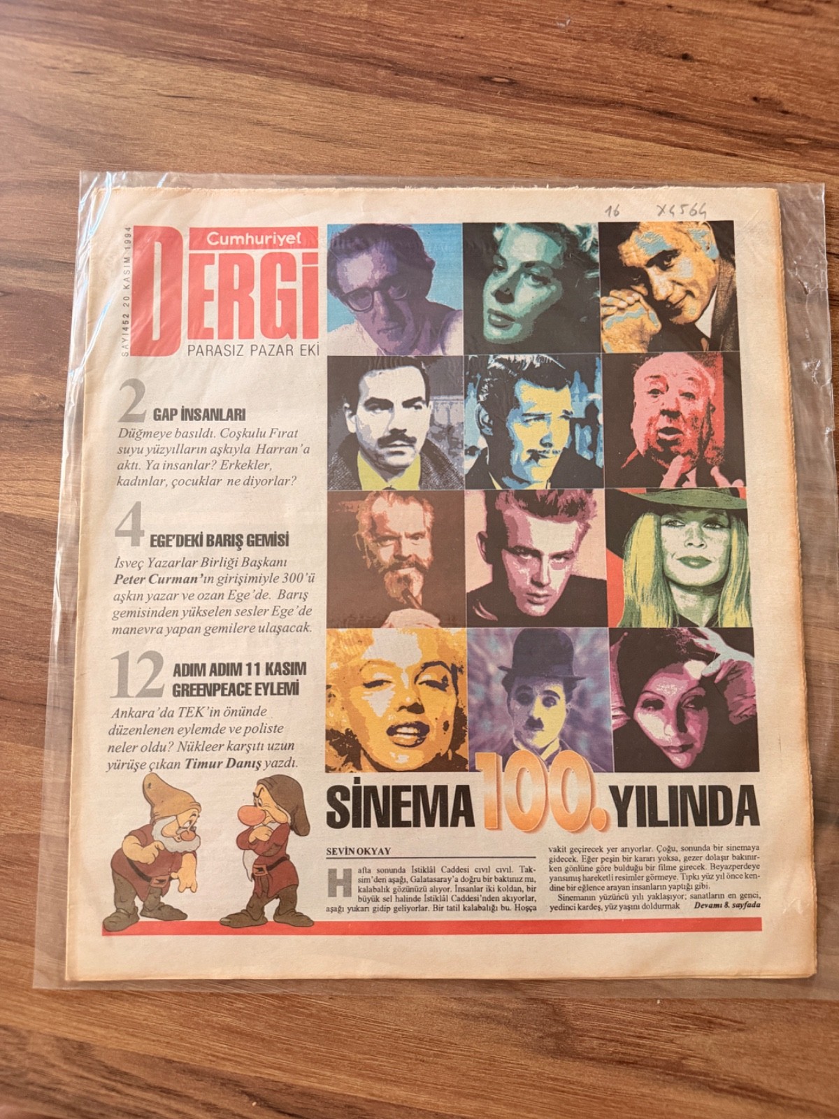 Cumhuriyet Dergi Cinema 100 Years Marilyn Monroe James Dean Hitchcock Rare