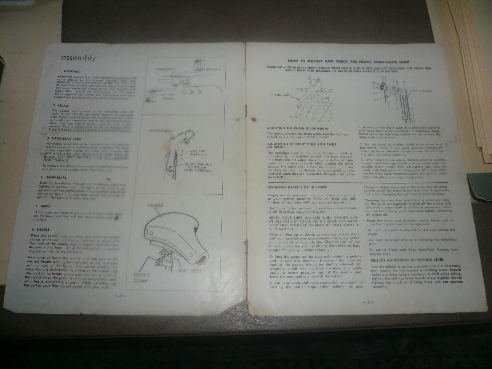 Sears 26″ & 27″ Lightweight Bicycle Owner’s Manual – F-3107