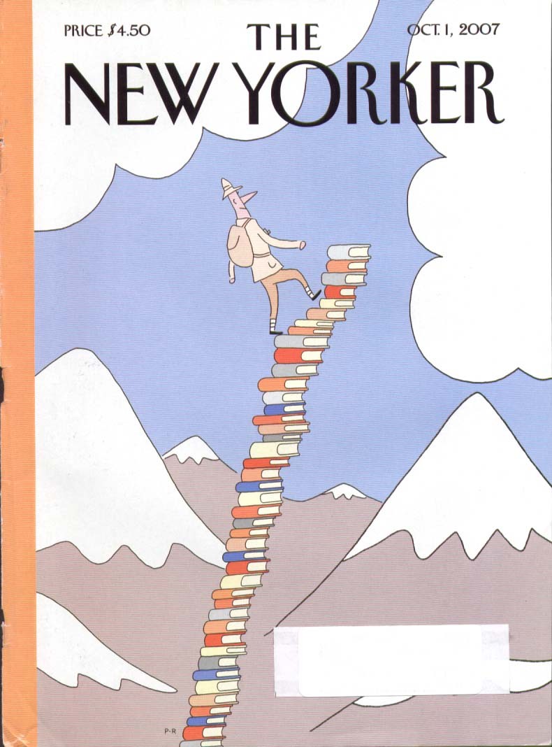 New Yorker cover Petit-Roulet book mountain 10/1 2007