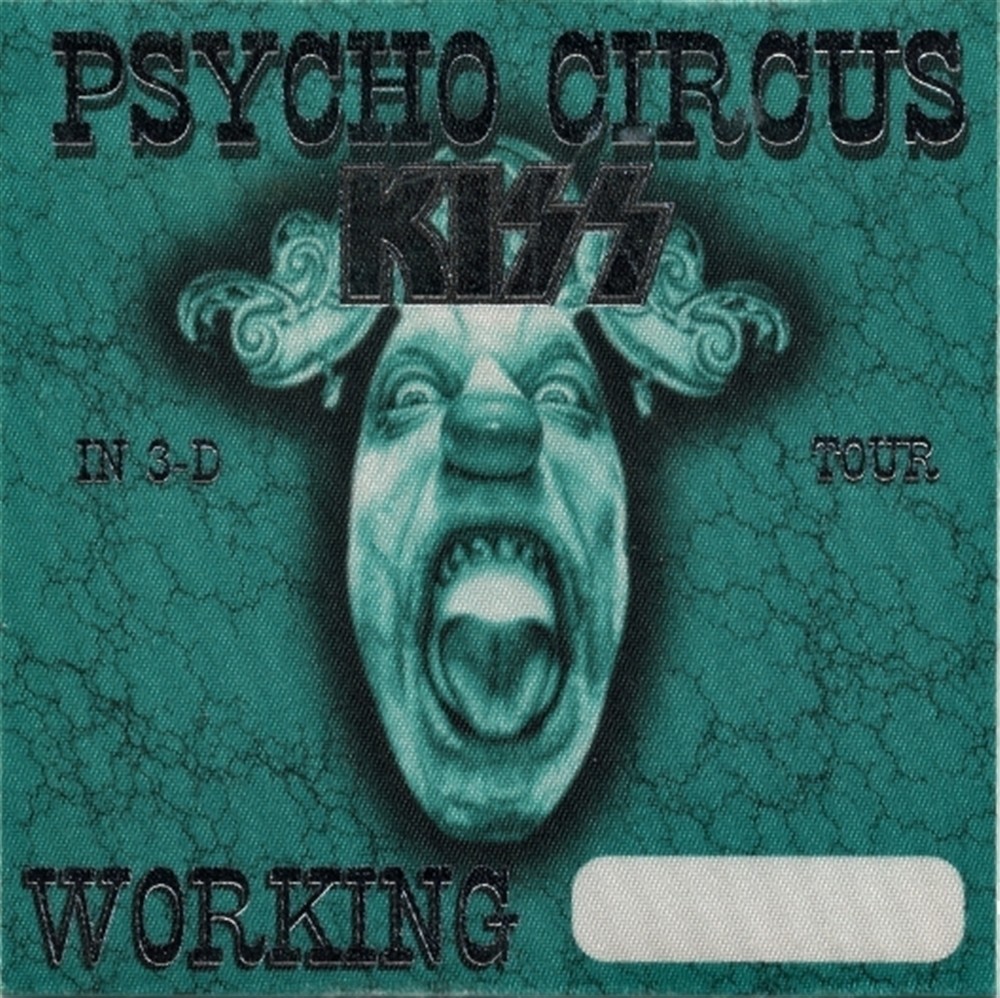 KISS 1998 Psycho Circus concert tour Working Crew foil Backstage Pass