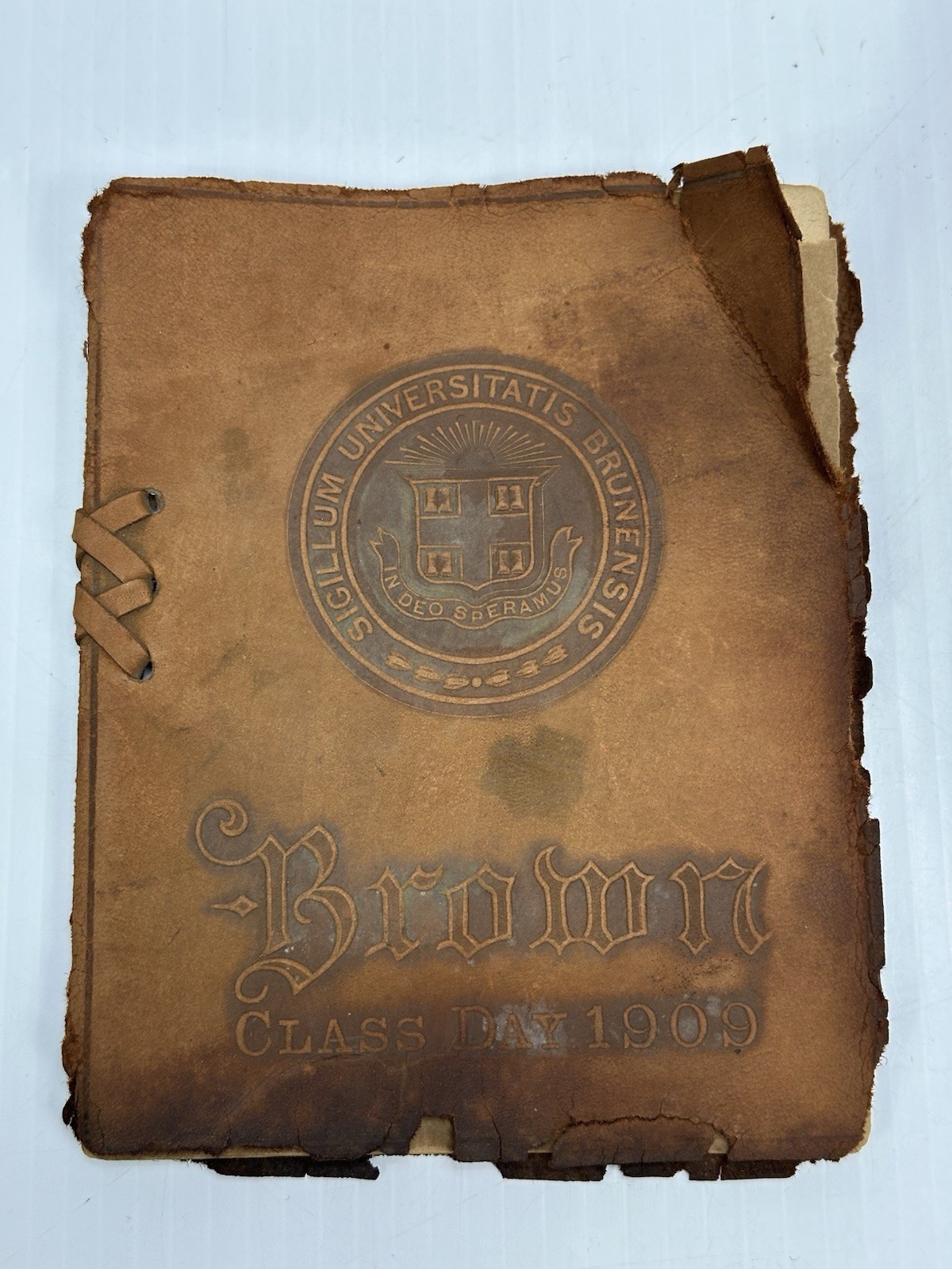 Antique Brown University Class Day 1909 Program Leather Cover Photos