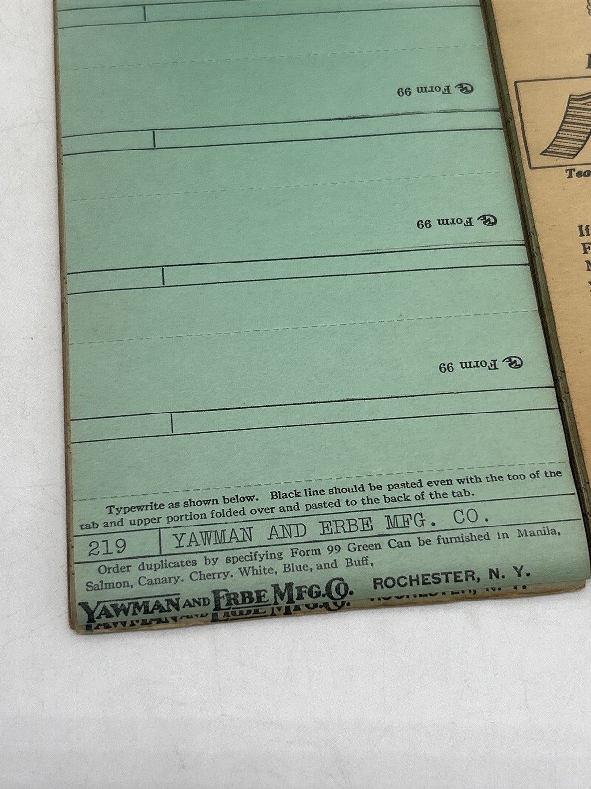 3 Vintage Packs Of Y&E Gummed Labels No. 99 Green & Blue Typewriter Sheets RARE