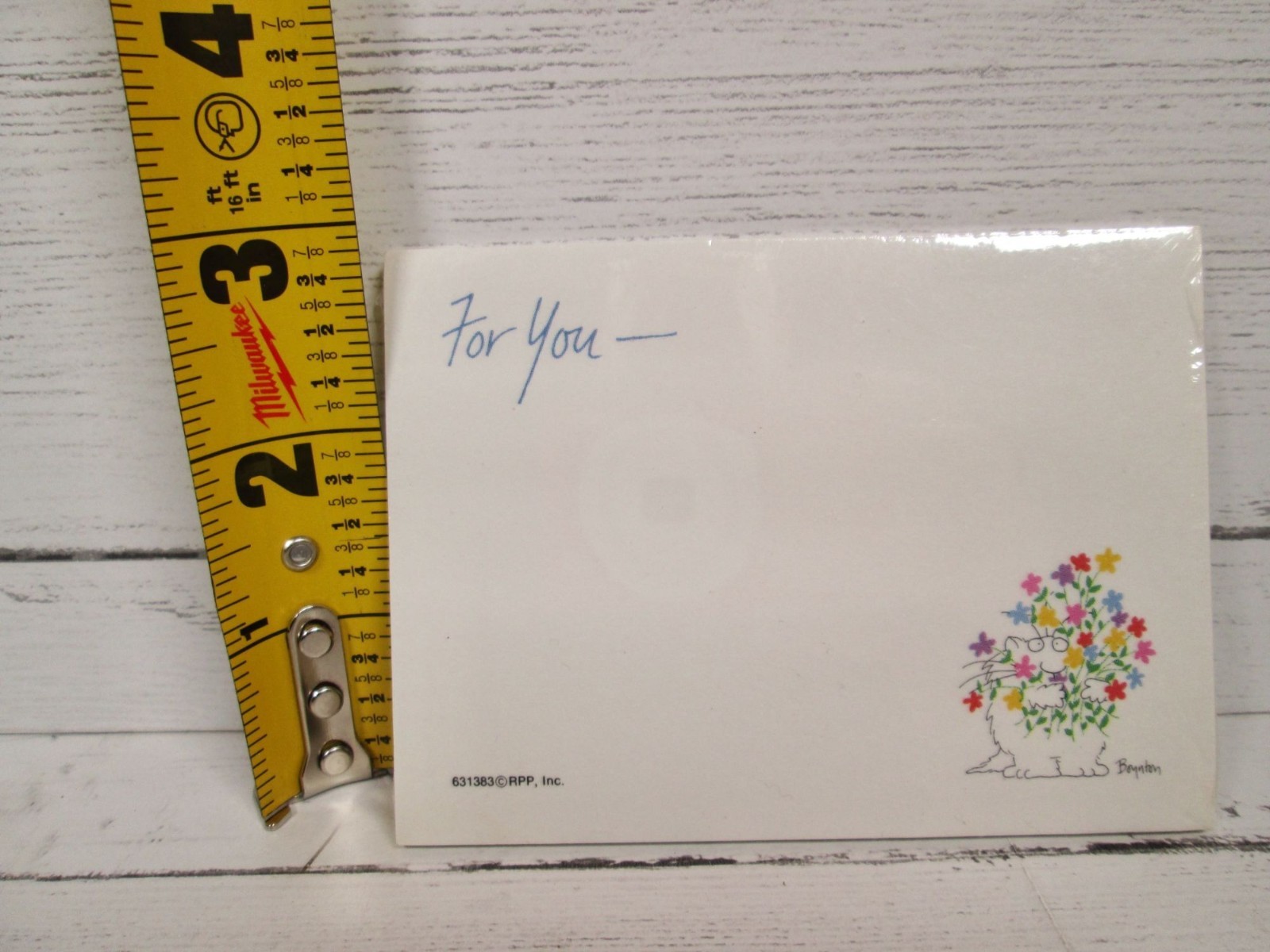 Vintage 80s Sandra Boynton Post It Note Pad Cat Hold Flowers For You Retro Cute