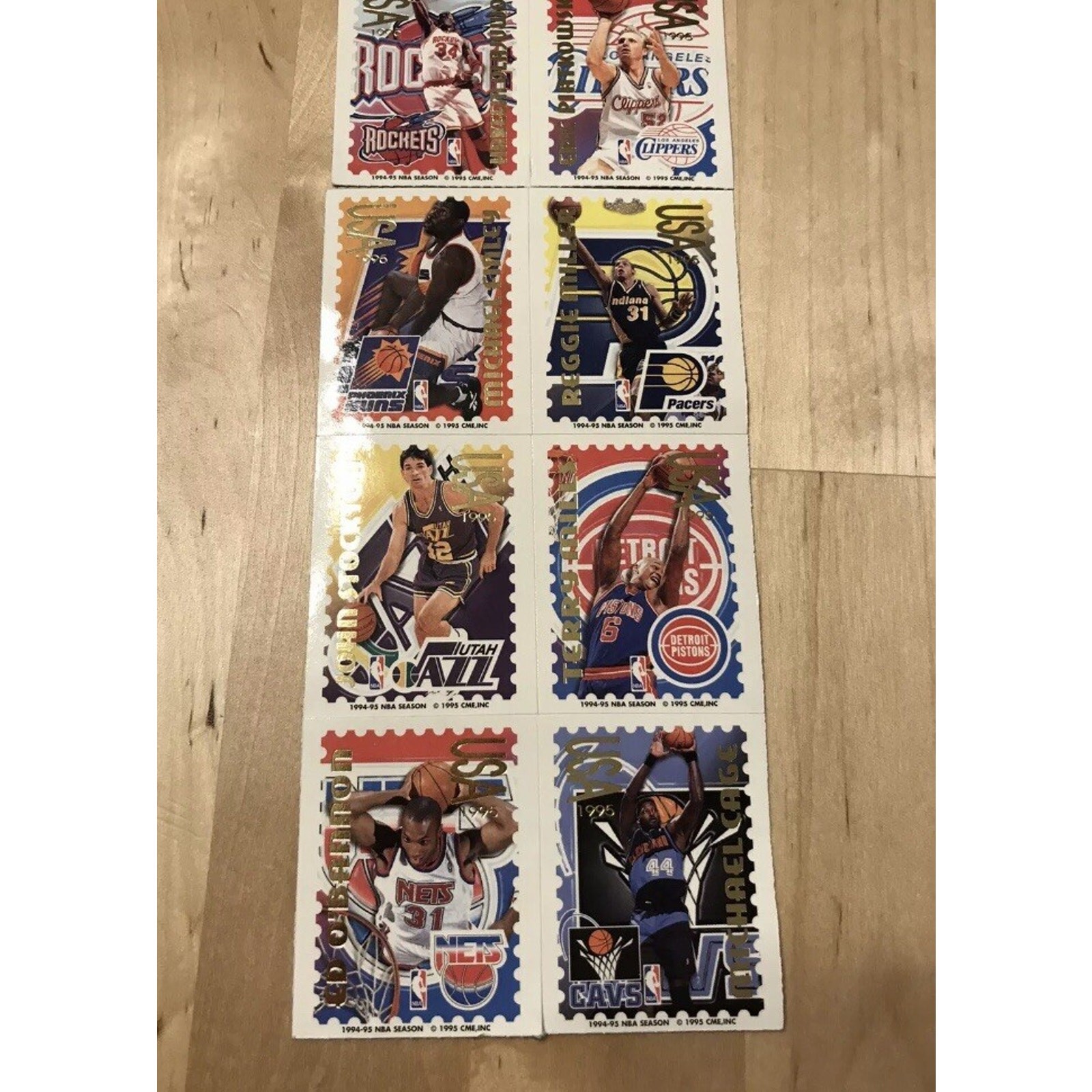 VTG 1995 NBA Pro Stamps Collectible Stickers Sheet 11 Brian Shaw, Tyrone Bogues