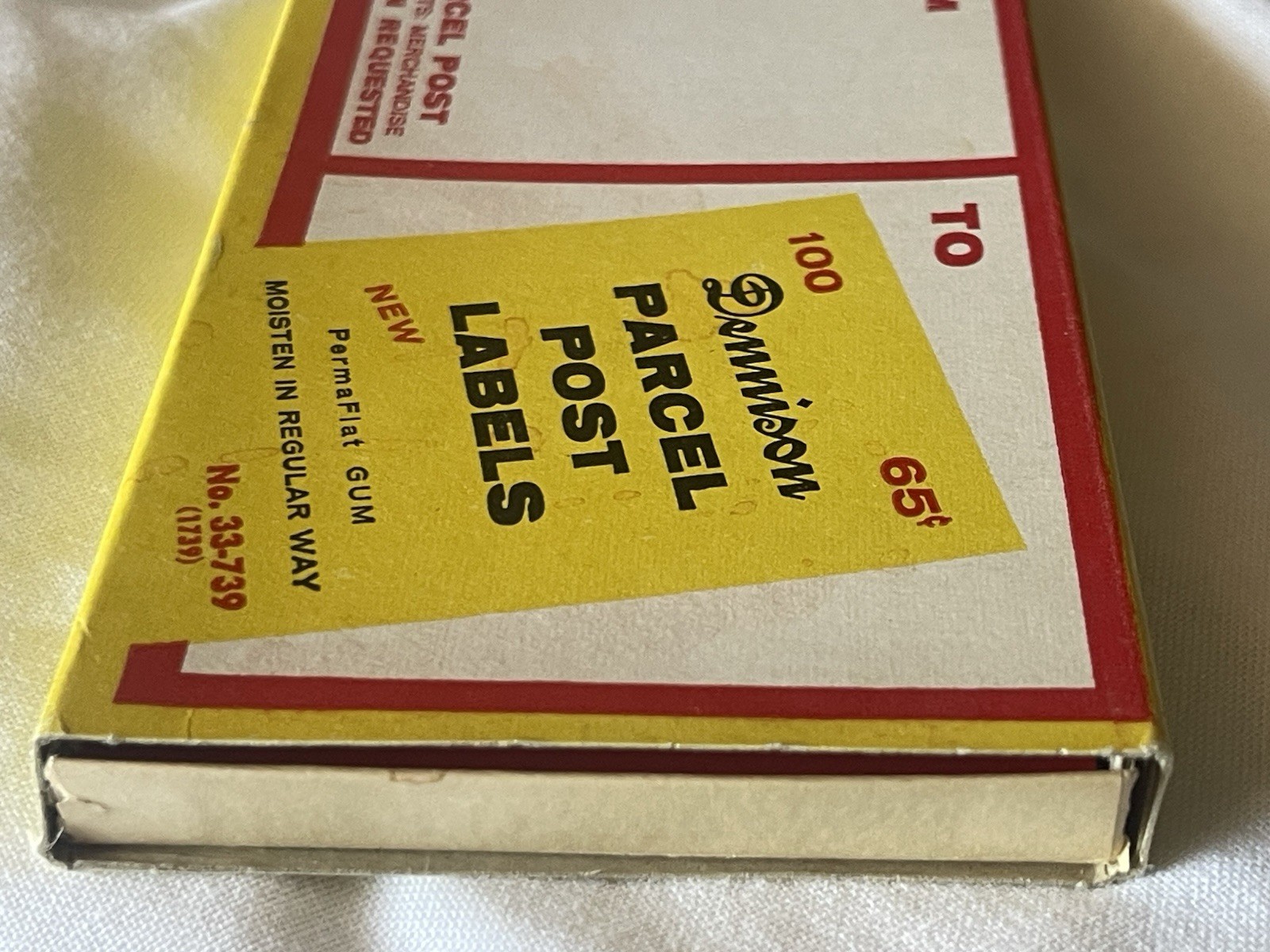 Vintage 90 DENNISON PARCEL POST LABELS Tablet Gummed 5.5″x 3″ #33-739