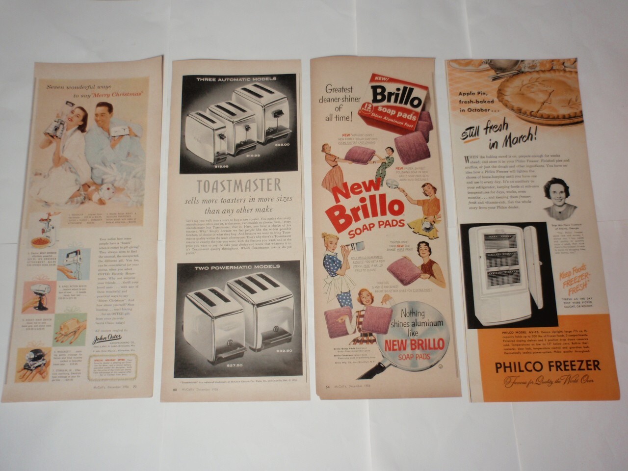 Large Lot Vtg Half Page Magazine Print Ads: Food, Kitchen Appliance, Clothing…