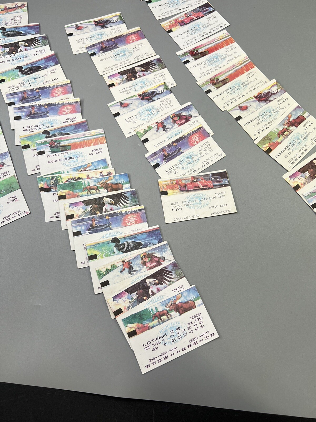 The Very First Minnesota State Lottery Tickets!! Issued in 1990/1991/1992